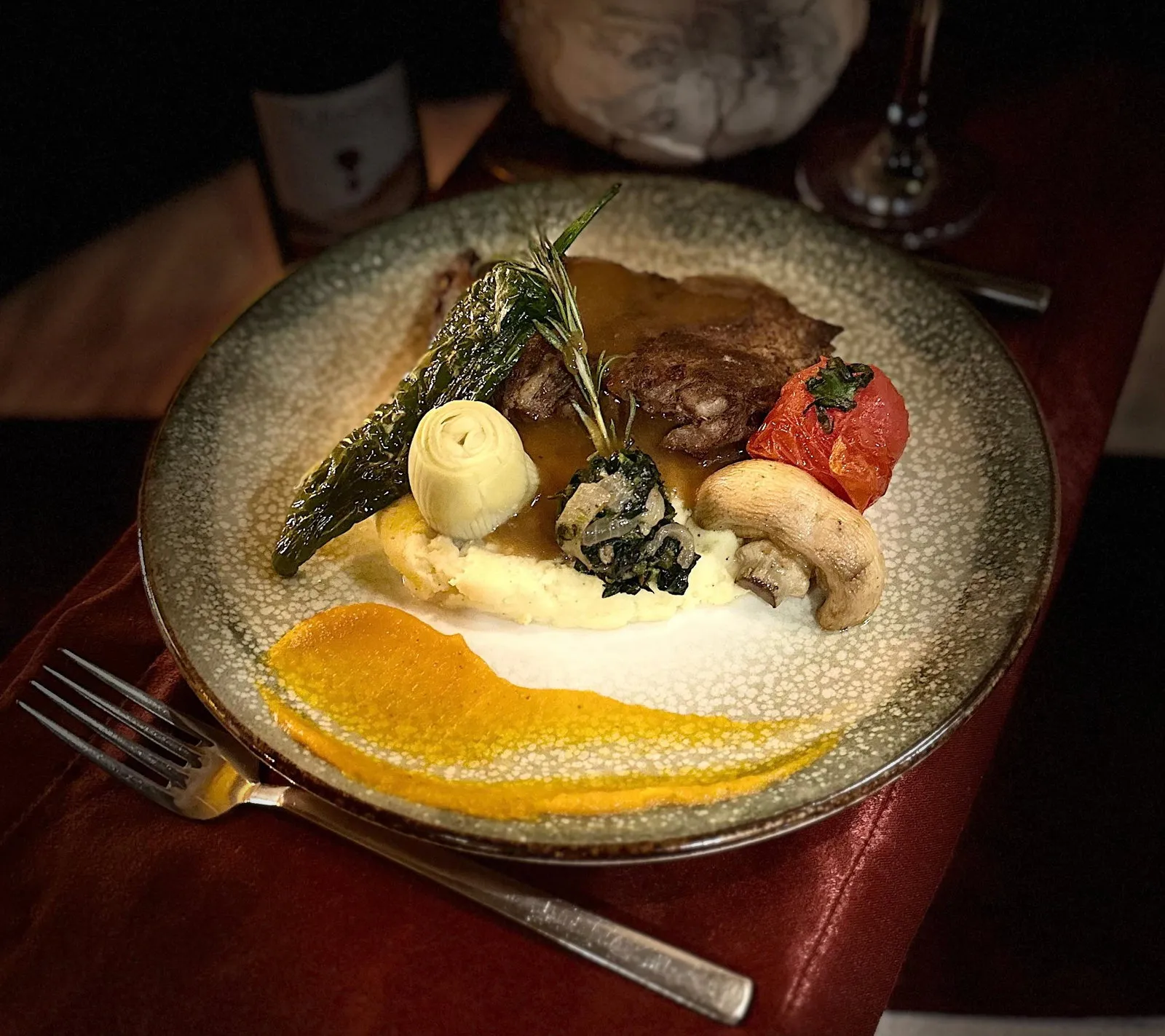BEEF ENTRICOT WITH POTATO MASH